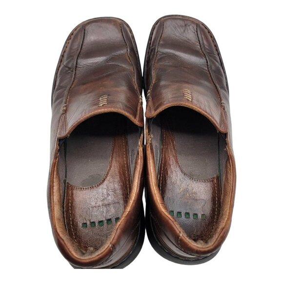 CLARKS SLIP-ON BROWN LEATHER MENS 9.5M SHOES 78194